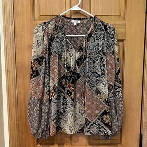 Maurices Multicolor Patchwork Blouse